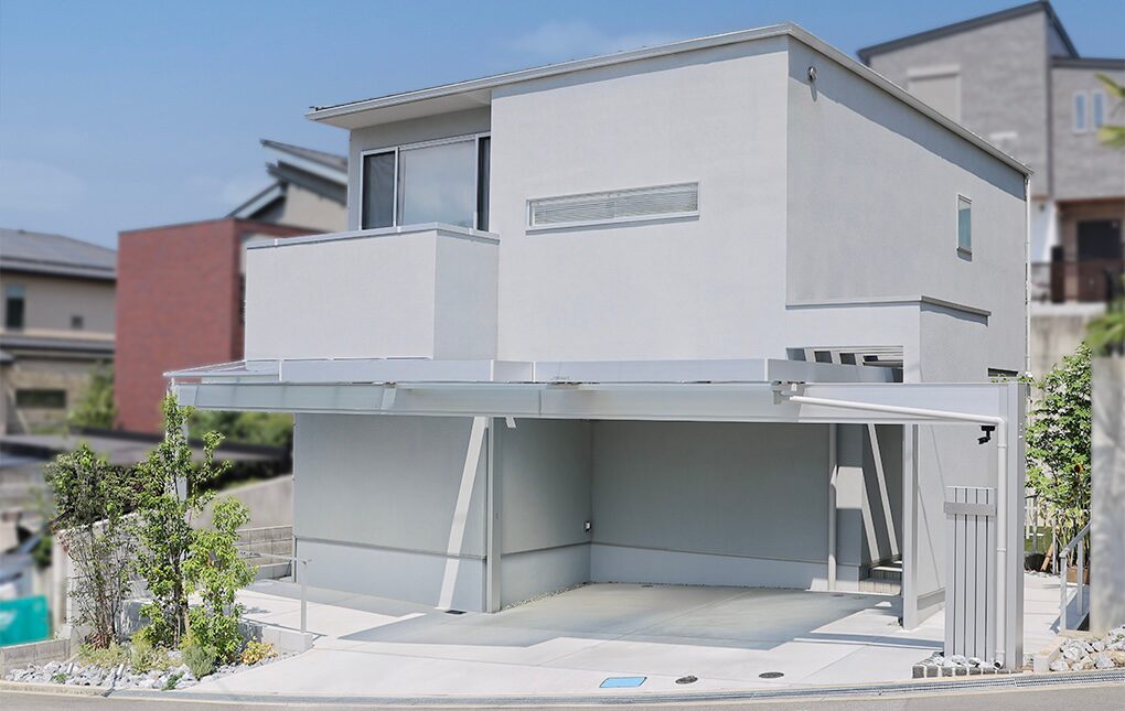 豊中市の新築外構の二期工事でカーポートを設置