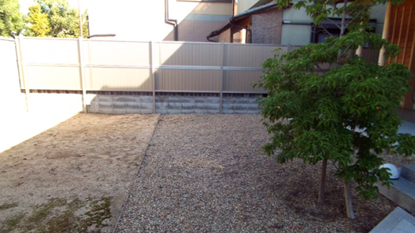 眺める庭 – 大阪府堺市 F様邸の施工前