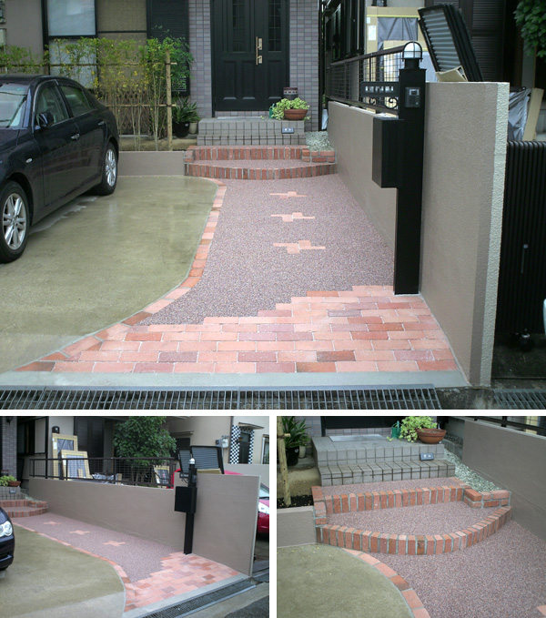 2台駐車できる明るいアプローチにリフォーム – 大阪府豊中市 K様邸